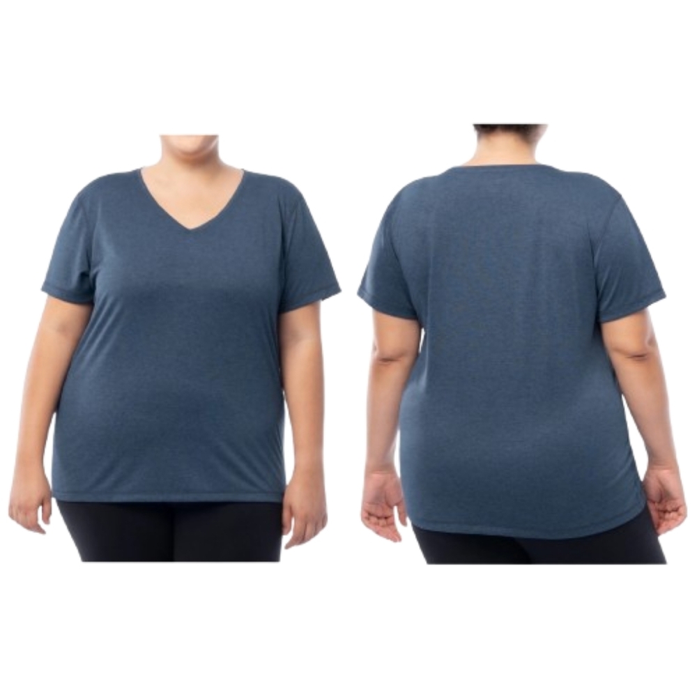 Athletic Works Blue Plus Core Active V-Neck T-Shirt NWT Short Sleeves